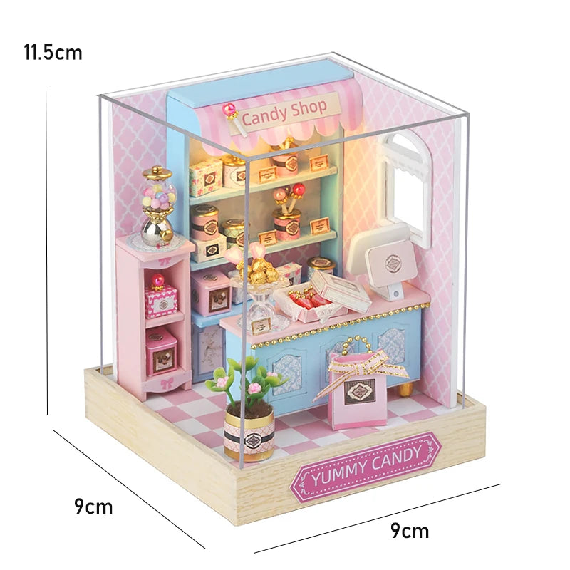 Kit maquette miniature DIY "Candy Shop" : boutique de bonbons