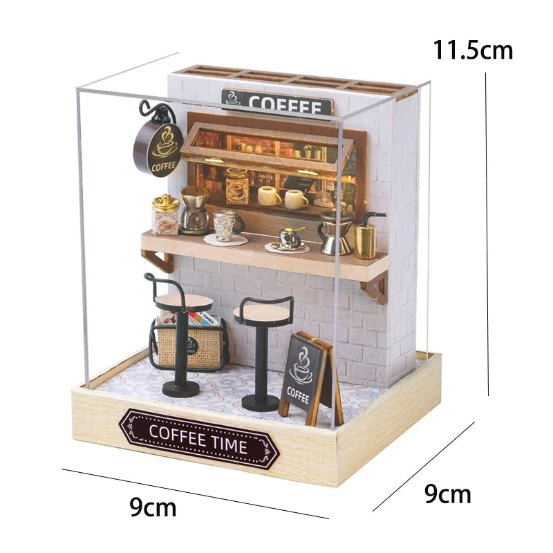 Kit maquette miniature DIY "Coffee Time" : recréez votre propre coin café en miniature