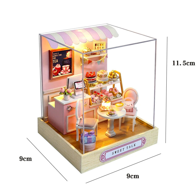 Kit maquette miniature DIY "Salon de thé" : vitrine de pâtisseries